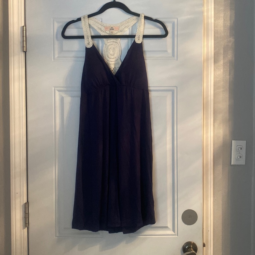 Pink Republic Navy and Cream Midi Dress
